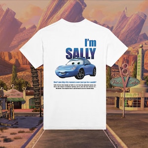Camisa a juego de Cars, camiseta de pareja de L. Mcqueen y Sally, Kachow L. Mcqueen, camisa Im Lightning Sally Cars, película Lightning imagen 7