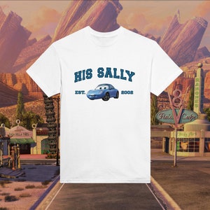 Chemise Cars assortie, T-shirt couple L. Mcqueen et Sally, Kachow L. Mcqueen, chemise Sally Cars Im Lightning, film Lightning, t-shirt His Her image 5
