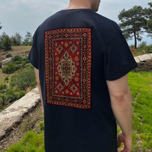 Turkish Rug Tribe Front Side Trendy Shirt, Antique Vintage Traditional Turkish Carpet T-shirt, Bohemian Woll Rug Tee, Anatolian Rug