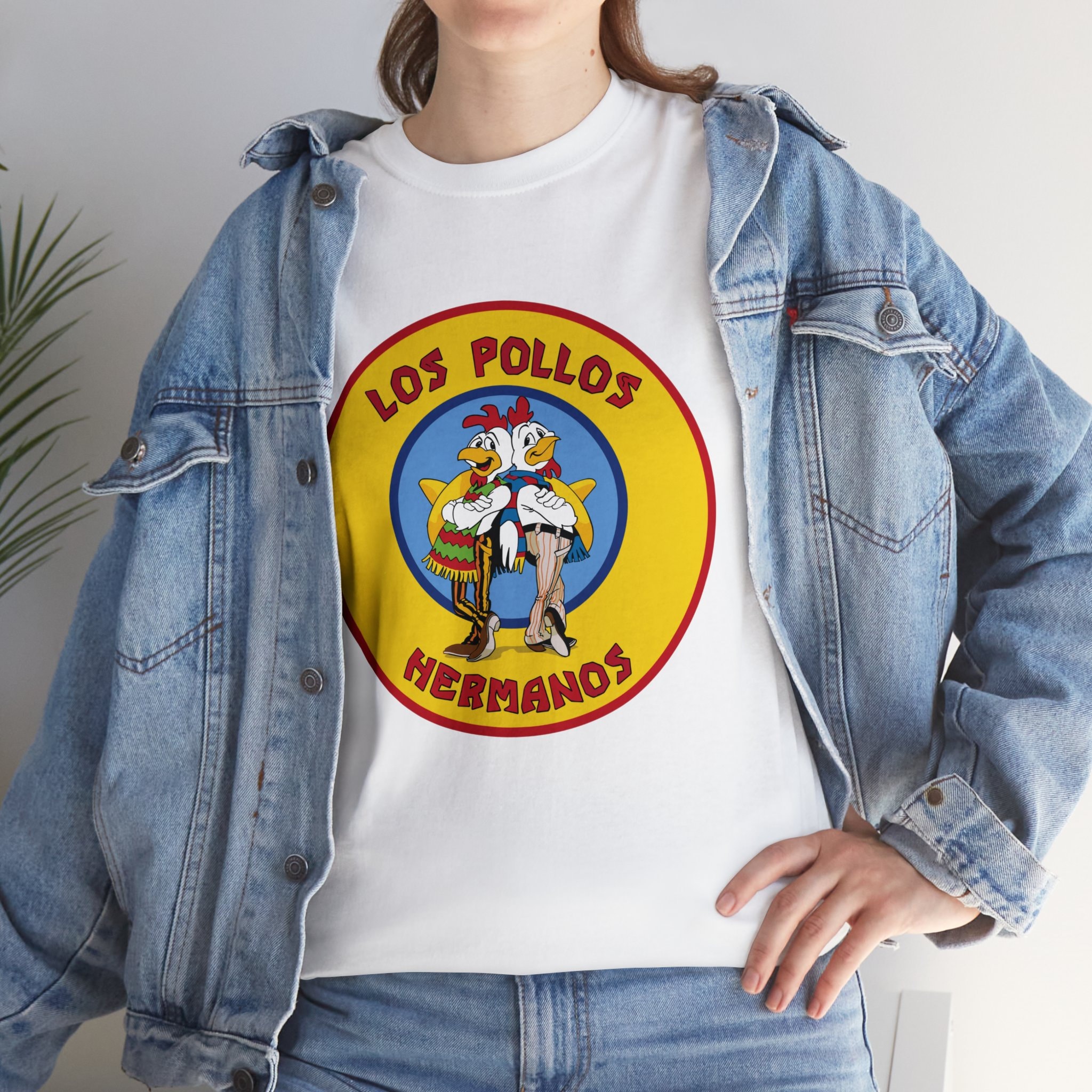 T-shirt Vintage Los Pollos Hermanos - Breaking Bad - Taille L - Gris - Occasion