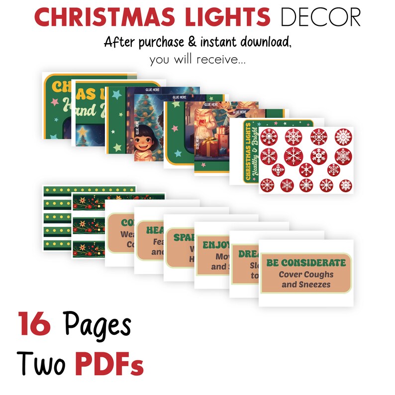 Christmas Lights Bulletin Board Kit, School Nurse Christmas Bulletin Board, Nurse Winter