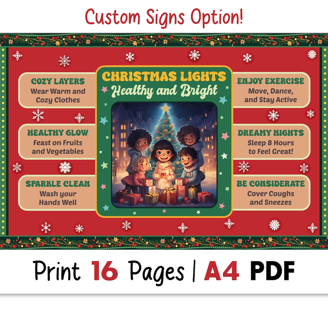 Christmas Lights Bulletin Board Kit, School Nurse Christmas Bulletin