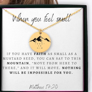 Mustard seed bracelet, Encouragement gift, Mustard seed jewelry, Faith bracelet, Christian jewelry, Miscarriage gift, Mountain Necklace