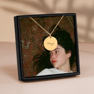 Reversible Necklace for Music Lovers Custom Personalized Engraved Coin Necklace with Engraved Lyrics on the back