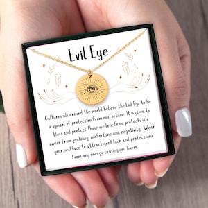 Evil Eye Gold Necklace, Protection Necklace, Dainty Protection Jewelry, Lucky Evil Eye Necklace, Turkish Jewelry, Gift, Protective Jewelry