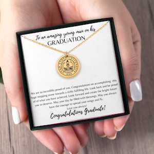 Graduation Necklace for Him, Custom Logo Necklace, Personalized College Necklace, University Graduation Necklace, Graduation Gift for Him