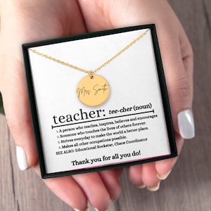 Teacher Necklace Jewelry Gift for teachers Necklace for educators jewelry Teacher appreciation Teacher definition