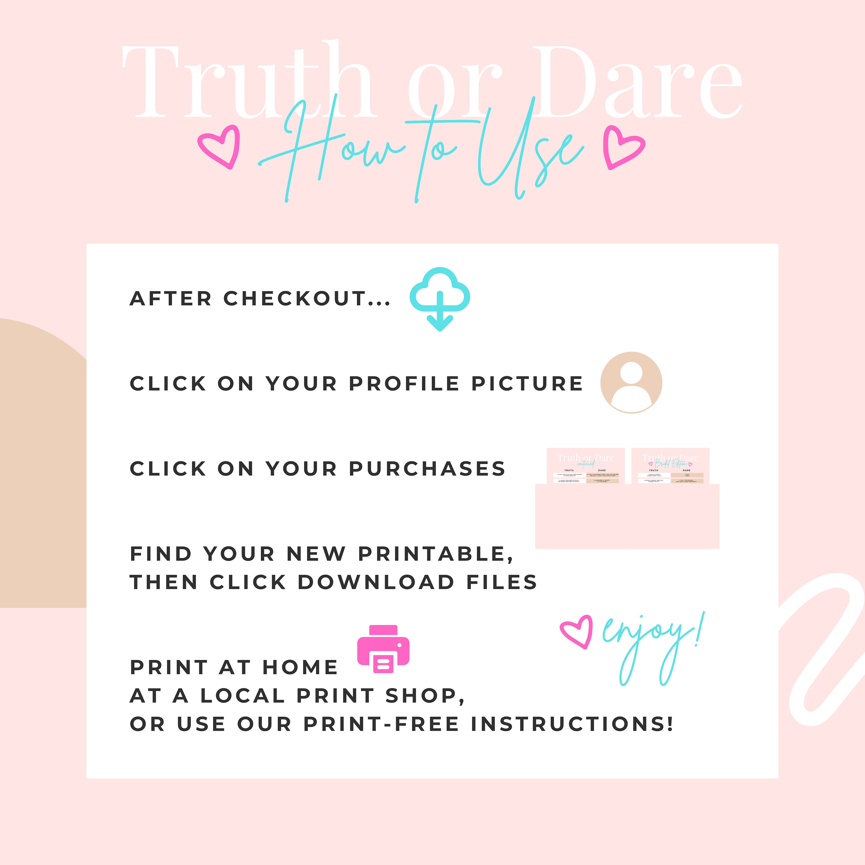 Bachelorette Truth Or Dare Printable
