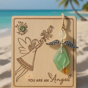 Sea Glass Angel, Sea Glass Angel Art, Sea Glass Guardian Angel, You’re an Angel, Unique Friend Gift, Gift for best friend, BFF Angel Gift