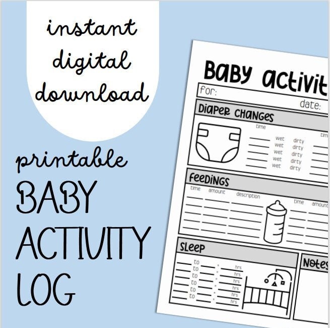 Baby Activity Log Printable PDF Download Etsy
