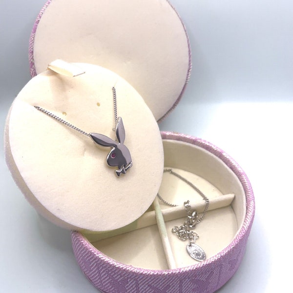 Vintage Playboy Necklace with Swarovski Crystals - Glamorous Platinum Shine