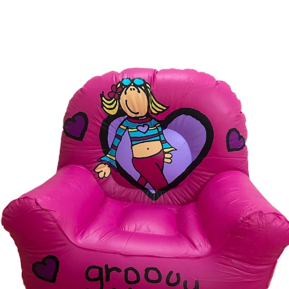 Pink Blow Up Chair 90s Groovy Chick Bang On The Door Inflatable Chair