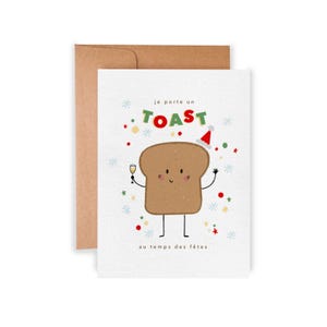 Je porte un toast au temps des fêtes - Carte de Noël humoristique