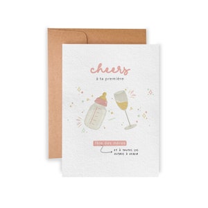 Cheers à ta première fête des mères - Carte de Fête des Mères humoristique