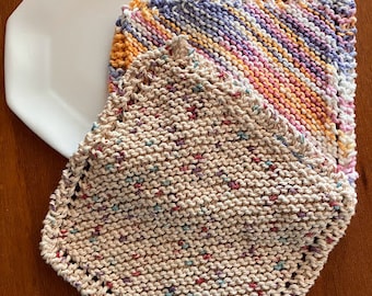 Diagonal Stitch Handknit Dishcloth