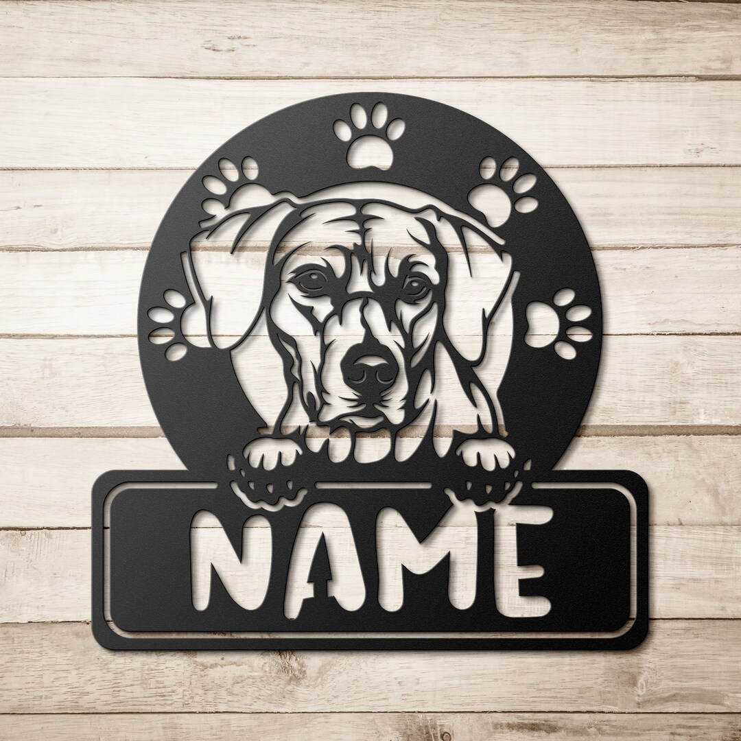 Custom Rhodesian Ridgeback Metal Sign Personalized Text Durable Dog ...