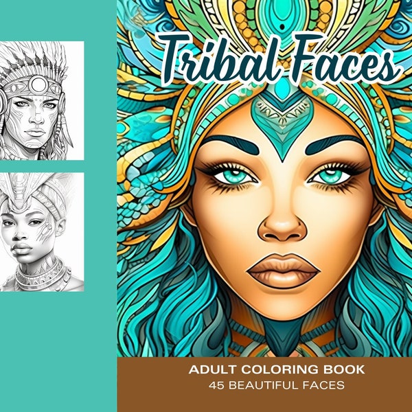 Adult Coloring Pages Faces - Etsy