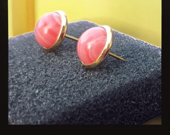 Energy Balancing Jewelry: Rhodochrosite Imitation Chakra Stud Earrings, Rhodochrosite Chakra Earrings- Healing Stones for Harmony