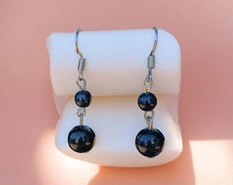 Boho Blue Sandstone Drop Earrings - Lab-Grown Stone Jewelry