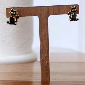 Mini Black Cat Stud Earrings: Spooky Halloween Jewelry