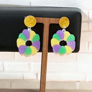 Mardi Gras Cloud Earrings - Fun and Colorful Accessories for Women