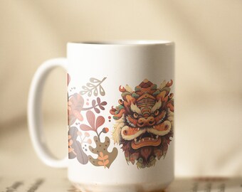 Lunar New Year Kylin Ceramic Mug, Prosperity Protection Zodiac Cup