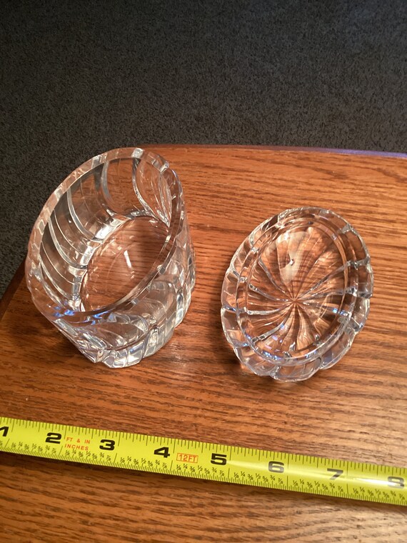 Lead Crystal Trinket Jar.  Oblong 4” by 2 3/4”.  … - image 4