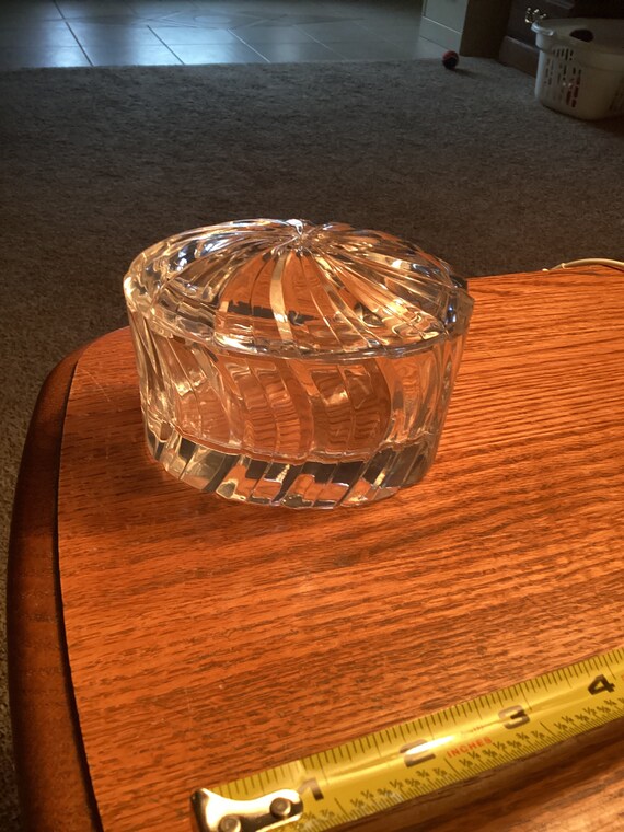 Lead Crystal Trinket Jar.  Oblong 4” by 2 3/4”.  … - image 8