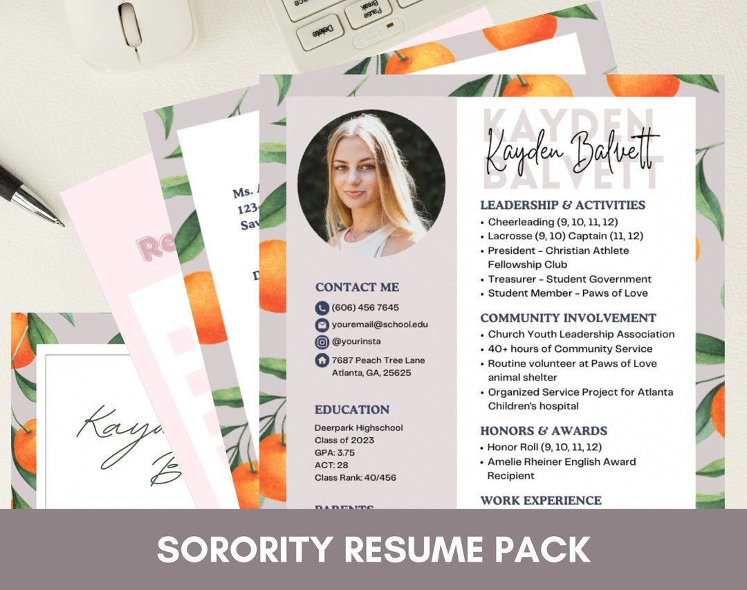 Sorority Resume Template Rush Resume - Il 1080xN.5281616027 54n9 