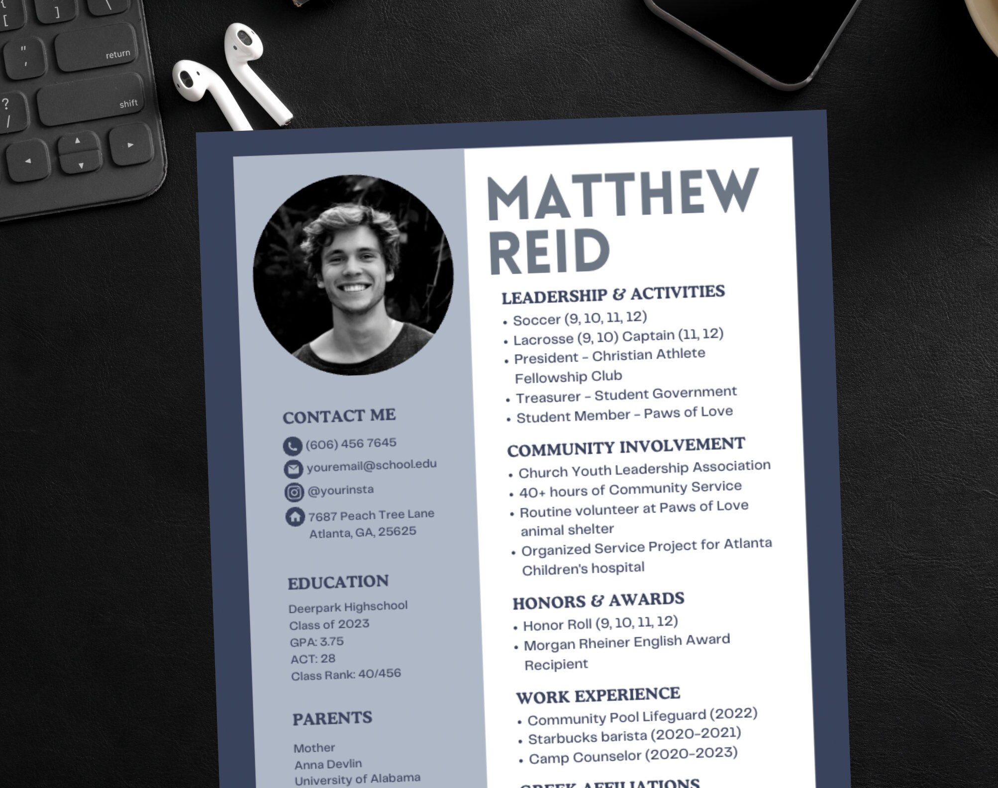 Fraternity Resume Template Fraternity - Il Fullxfull.5161965536 6vyy