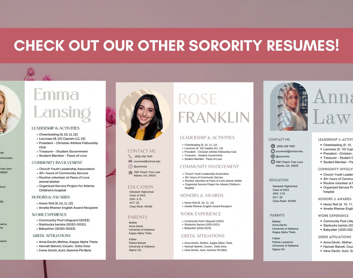 Sorority Resume Template 2023 Sorority - Il 1140xN.5236335286 Fk35 