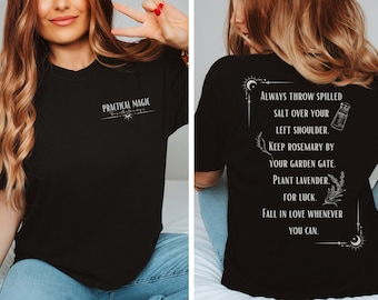 Chemise magique pratique, T-shirt couleur confort, chemise d'Halloween, sel romarin lavande amour