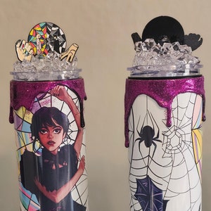 Wed A. Tumbler with Ice Charm Topper - *Extra Lid Included