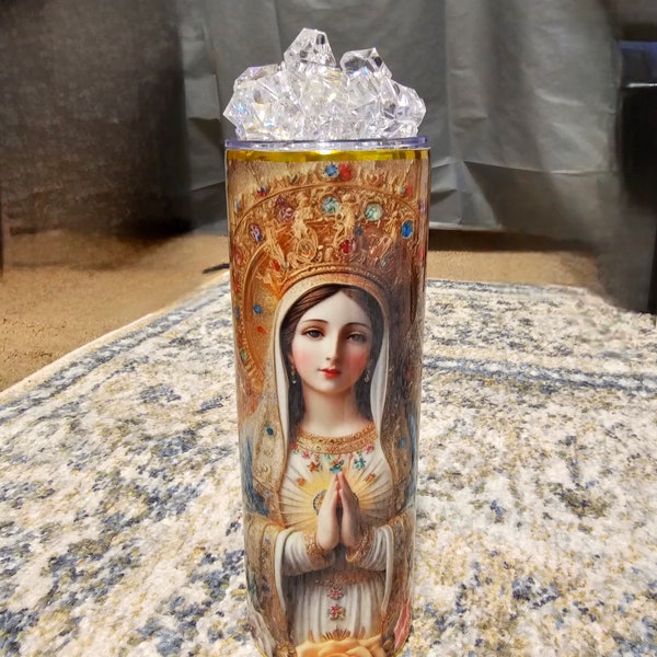 Our Lady Of Guadalupe 20oz Insulated Tumbler with ice top - Extra Lid Included