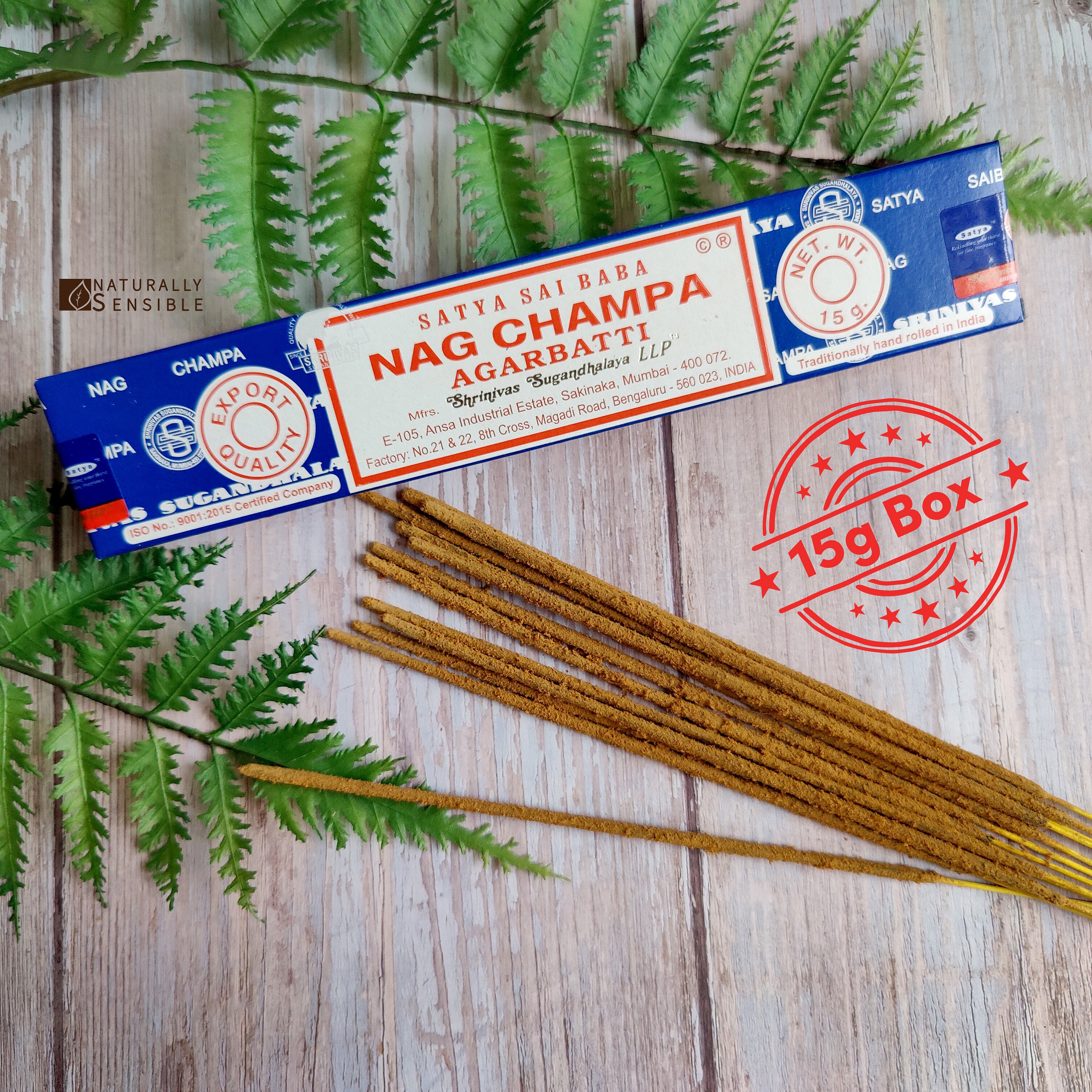 Original Satya Nag Champ Blue Box Incense, Aromatherapy Essential, Spiritual Meditation, Yoga Practice, Relaxing Home Fragrance, 15g Box