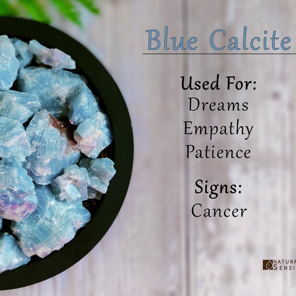 Blue Calcite Stone, Natural Rough Healing Gemstone, Raw Crystal, Meditation Rock, Energy Balance, Dreams, Spiritual Aid Cancer Sign, Calming