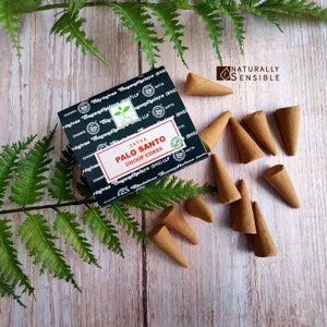 Satya Dhoop Palo Santo Incense Cones, Fragrant Aromatherapy, Natural Home Fragrance, Spiritual Rituals, Meditation Aid, Relaxation, 12 Cones