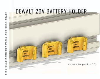 DeWalt 20V Battery Mount for Gladiator GearWall & GearTrack | Quarter-Turn 3-Pack | DCBP034