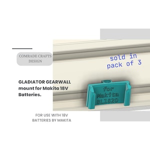 Makita 18V Battery Holder | Fits Gladiator GearWall & GearTrack | BL1820 Compatible | 3-Pack