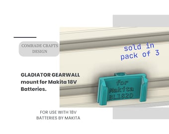 マキタ18Vバッテリー対応バッテリーマウント｜Gladiator GearWallおよびGearTrackに適合｜BL1820互換｜3個パック