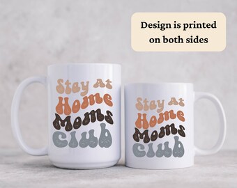 Groovy Stay At Home Moms Club Mug, Sahm Mug, Sahm Retro Mug, Boho Sahm, New Mom Mug, Mothers Day Gift, Cute Sahm Mom Mug, Mom Mug,