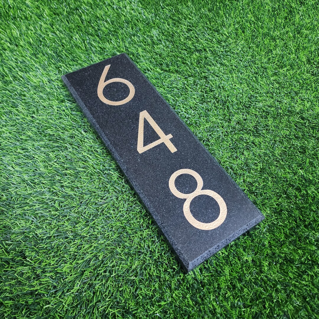 Personalized Engraved Black Granite House Numbers & Letters Etsy