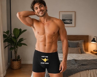 Funny Rub for Good Luck Boxer Briefs, Novelty Men's Underwear Gift