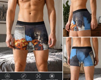 9/11 Meme Full Print Men’s Boxers Funny Novelty Underwear Soft Breathable Boxer Briefs