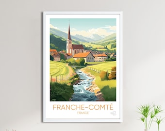 Franche-Comté Poster – Vintage Travel Poster – French Region Poster – Nature and Heritage Wall Decoration – Travel Gift Idea
