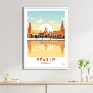 Sevilla Poster – Vintage Reiseposter – Andalusisches Stadtposter – Kulturerbe Wanddekoration – Reisegeschenkidee