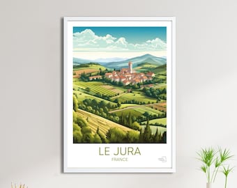 Jura Poster – Vintage Travel Poster – Mountain Range Poster – Nature and Lakes Wall Decoration