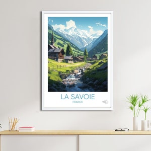 Savoie Travel Poster – Vintage Alpine Wall Art, Ski Resort Decor, Mountain Landscape Print, French Alps Home Decor