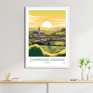 Champagne-Ardenne Poster – Vintage Travel Poster – French Vineyards and Terroir Poster – Authentic Wall Decor – Wine Gift Idea