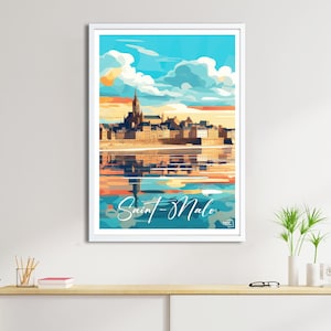 Saint-Malo Poster – Travel Poster – Brittany Poster – Vintage Wall Illustration – Wall Decoration – Gift Idea